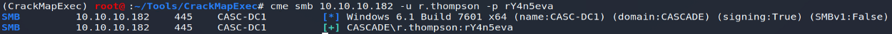Authentication successful as r.thompson