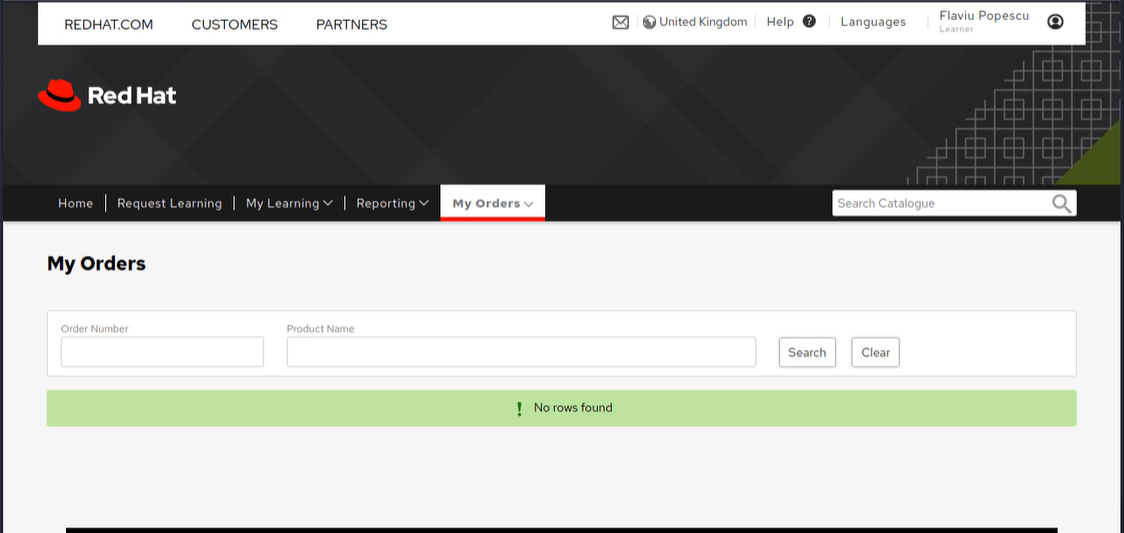 My Orders RedHat